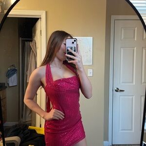 Beginning Boutique Fuchsia Mini Dress